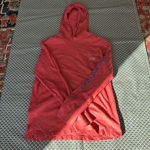 Boys Vineyard Vines size L long sleeve hooded pocket tee.